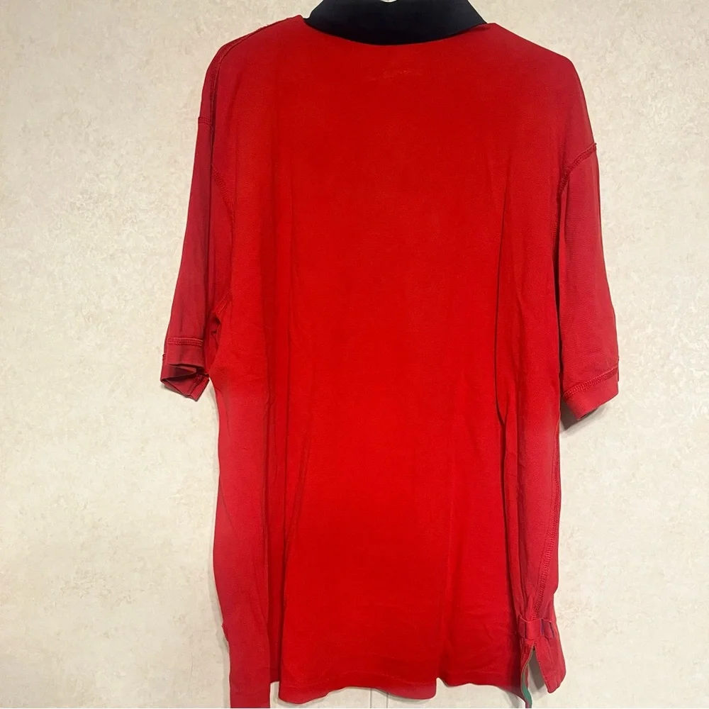 Ralph‎ Lauren Red Polo Shirt with Blue Collar